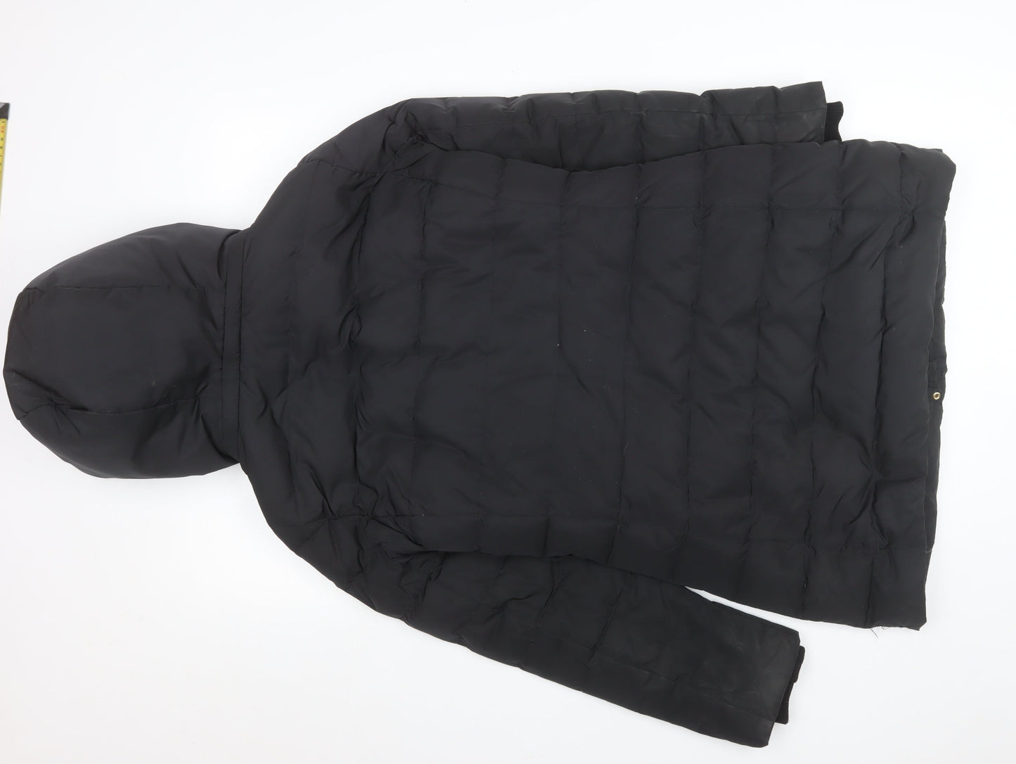 ZARA Women's Black XS Long Hooded Puffer Jacket Winter Coat