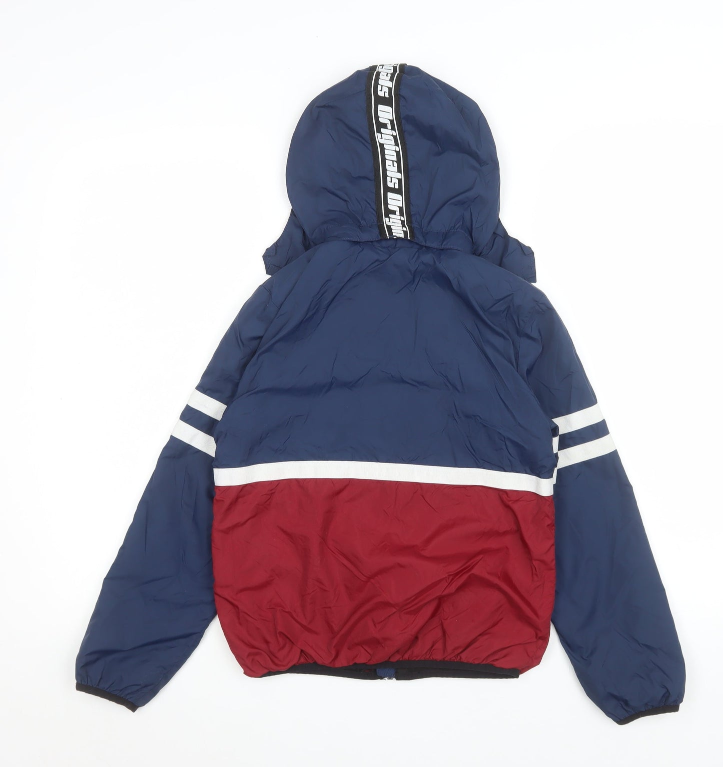 H&M Boys Blue Colourblock Hooded Puffer Jacket Size 6 Years