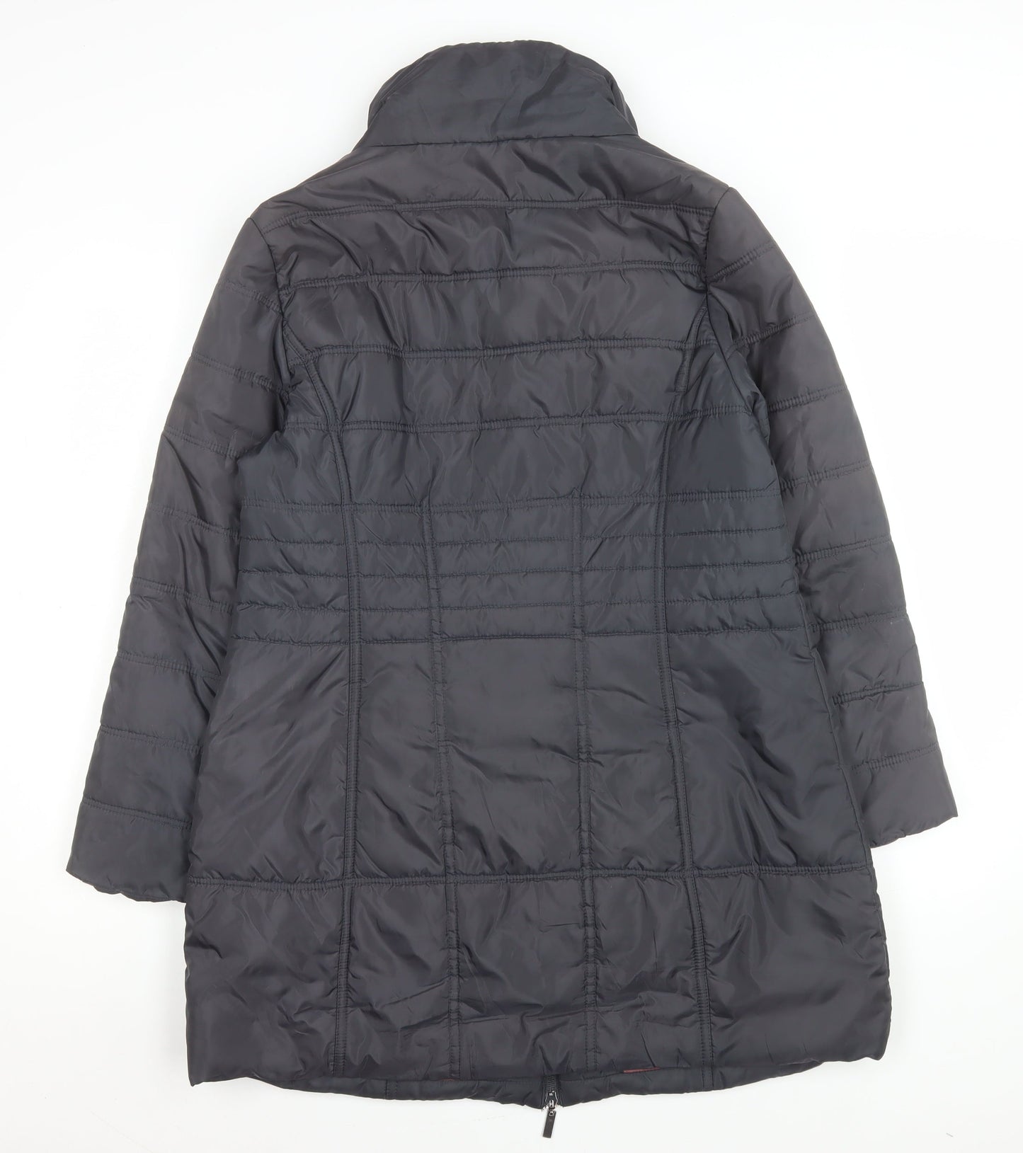 VIZ-A-VIZ Women's Black Size 12 Long Quilted Puffer Coat