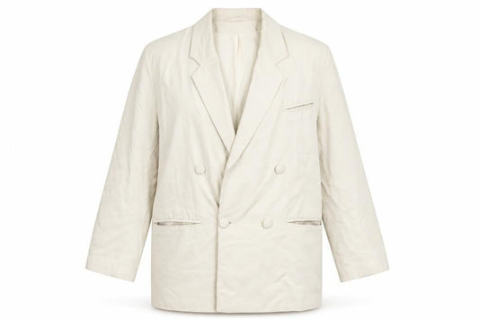 Sensations Women Beige Double-Breasted Blazer Size 14 Classic Fit