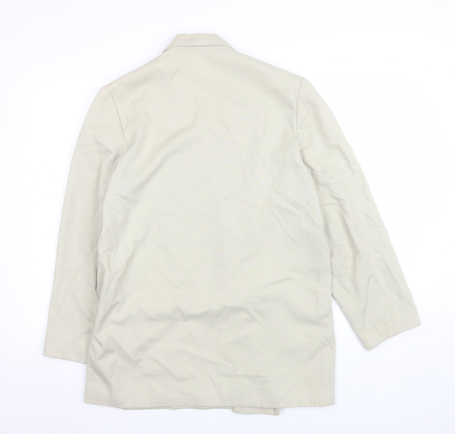 Sensations Women Beige Double-Breasted Blazer Size 14 Classic Fit