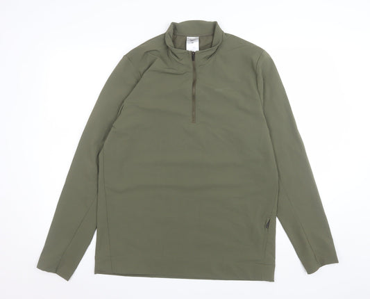 Reebok Men's Green Softshell 1/4 Zip Sports Jacket Size M