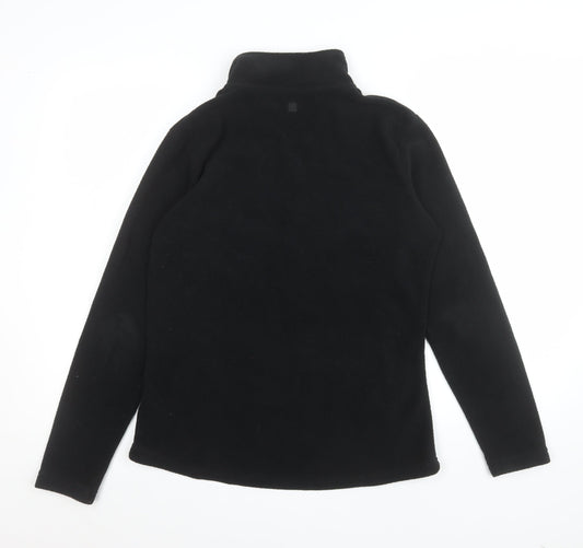 Sweaty Betty Womens Black Small Ribbed Zip Hem Mock Neck Pullover Sweatshirt