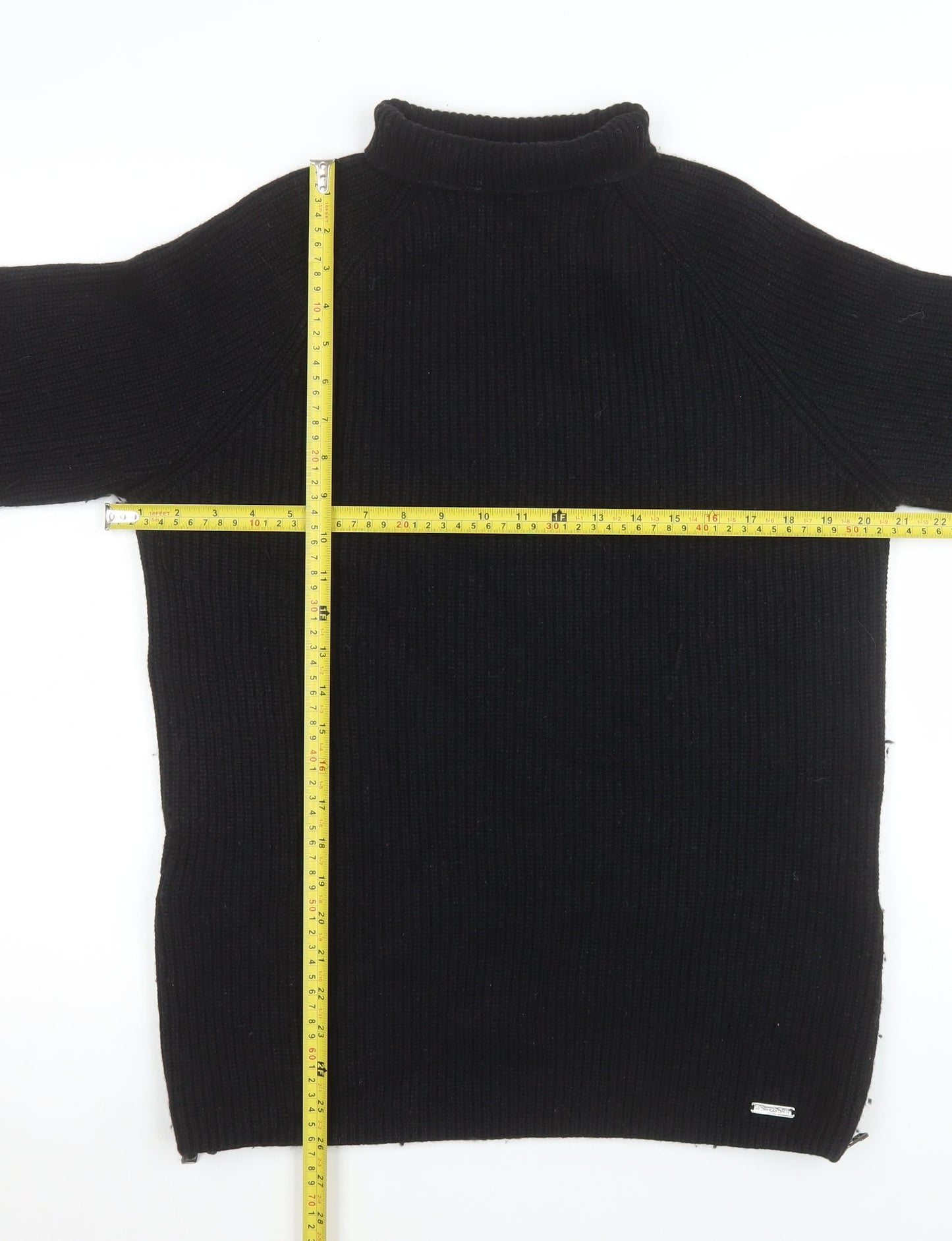 Sweaty Betty Womens Black Small Ribbed Zip Hem Mock Neck Pullover Sweatshirt