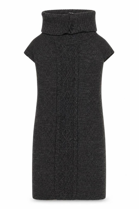 London Times Women’s Grey Knit Roll Neck Sweater Dress M