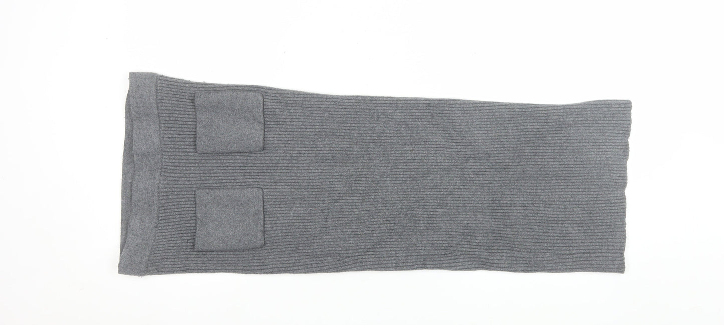 Zara Women Grey Knit Pencil Skirt Size 12 Stretch Workwear