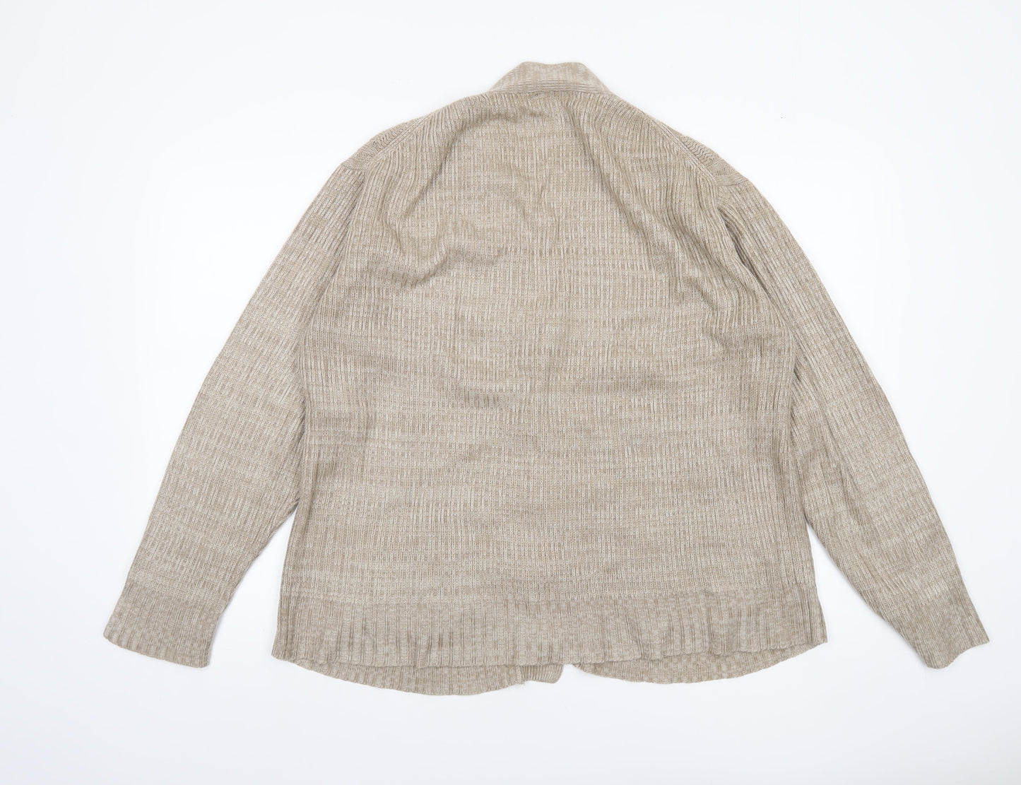 Tootal Women Beige Acrylic Knit Cardigan L Vintage Chunky Style