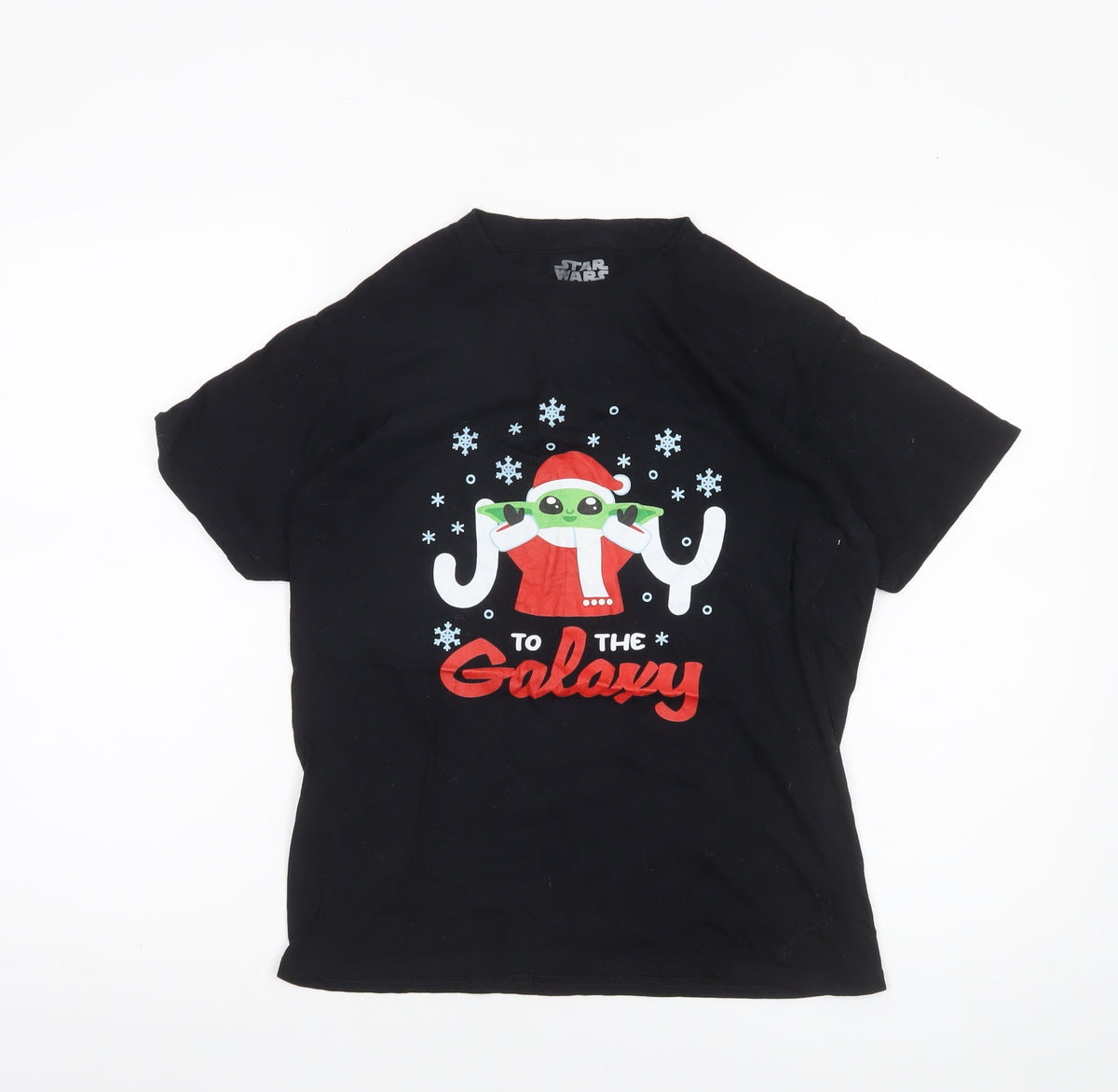 Star Wars Boys Black XL Christmas Baby Yoda Graphic T-Shirt