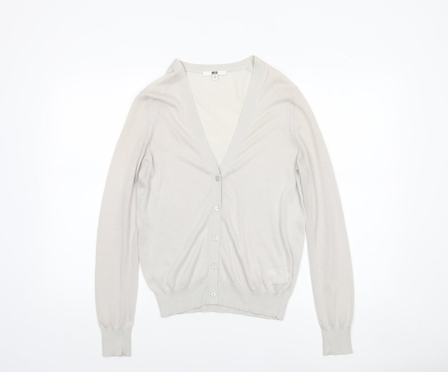 Uniqlo Womens Grey Lightweight V-Neck Cardigan M