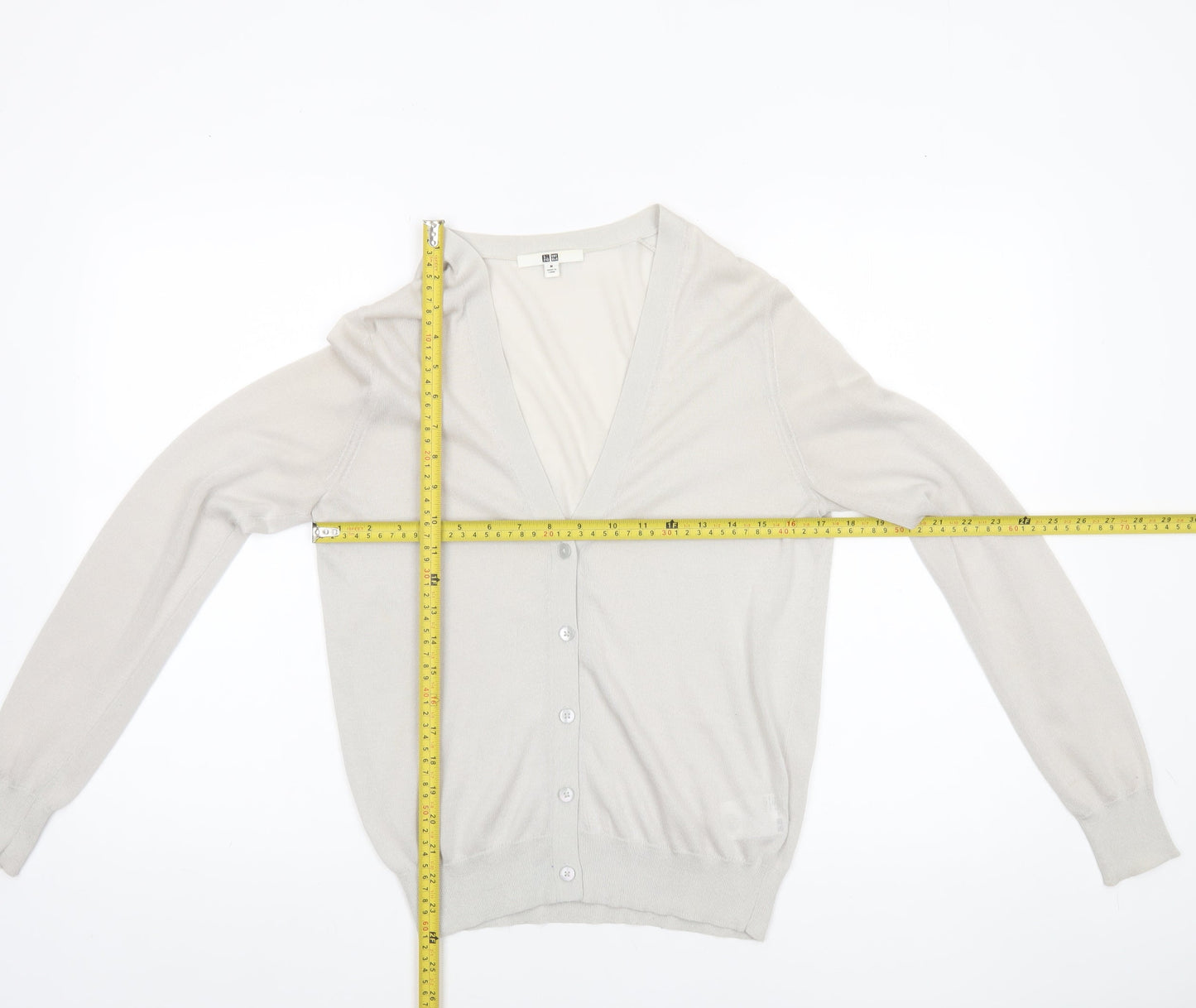 Uniqlo Womens Grey Lightweight V-Neck Cardigan M