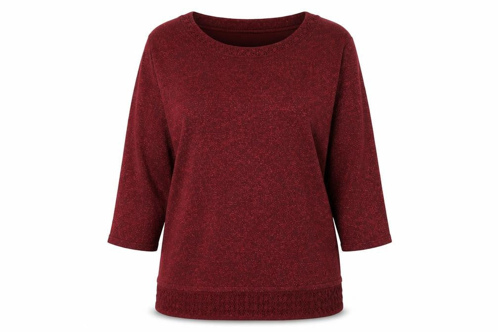 Bonmarché Women's Red Glitter Knit Pullover Jumper Size L