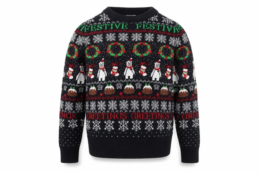 Lily & Dan Boys Navy Christmas Jumper 7-8 Years Cotton Festive Sweater