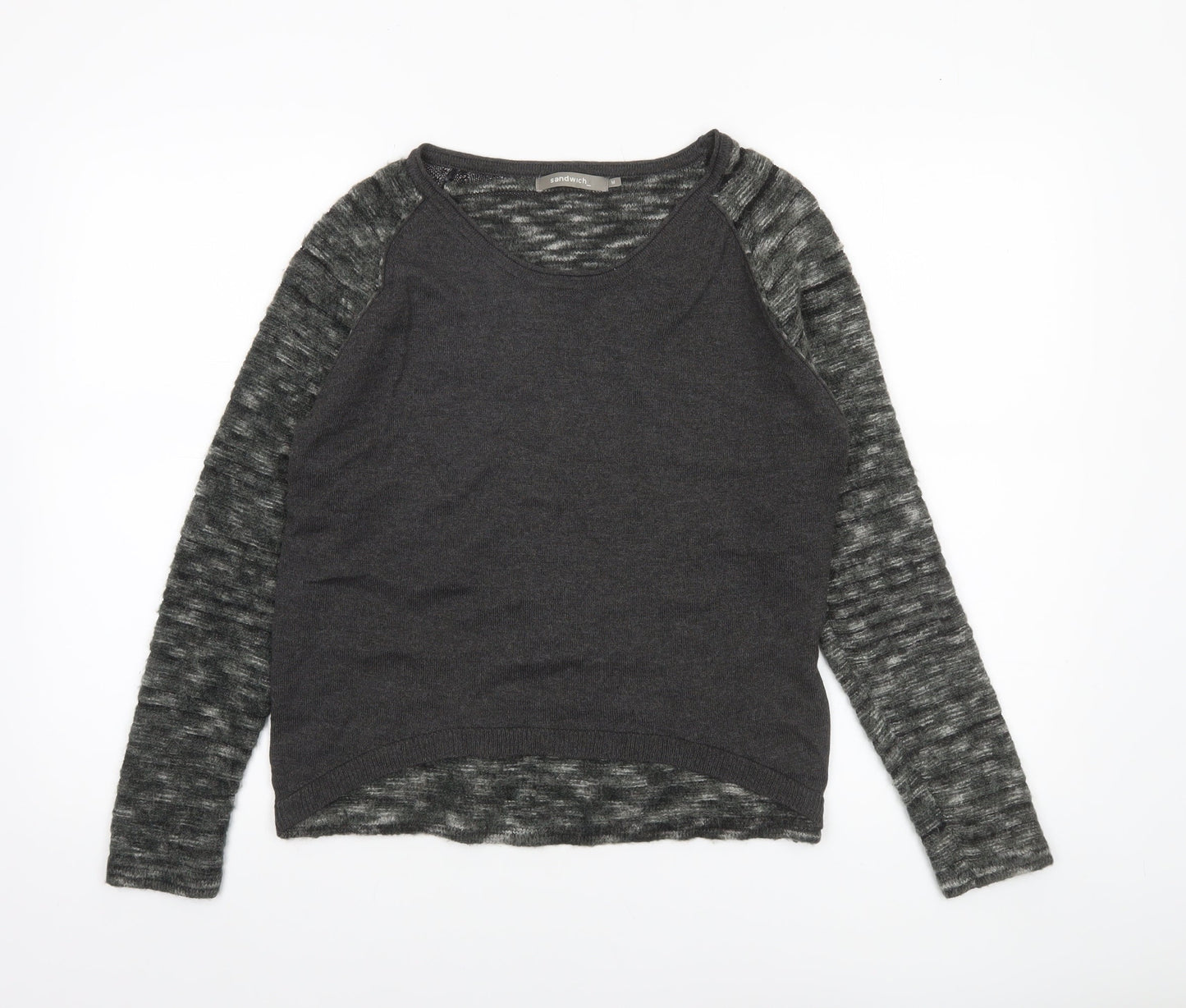 Sandwich Women Grey Wool Blend Raglan Sleeve Pullover Jumper M