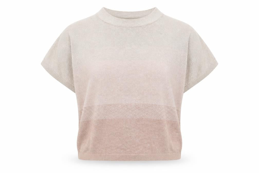 Nümph Womens Beige Mock Neck Knit Short Sleeve Pullover Jumper M