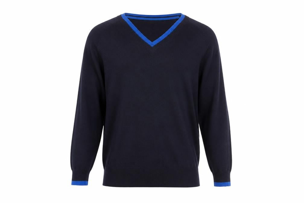 Next Mens Blue V-Neck Lightweight Knit Jumper Size S