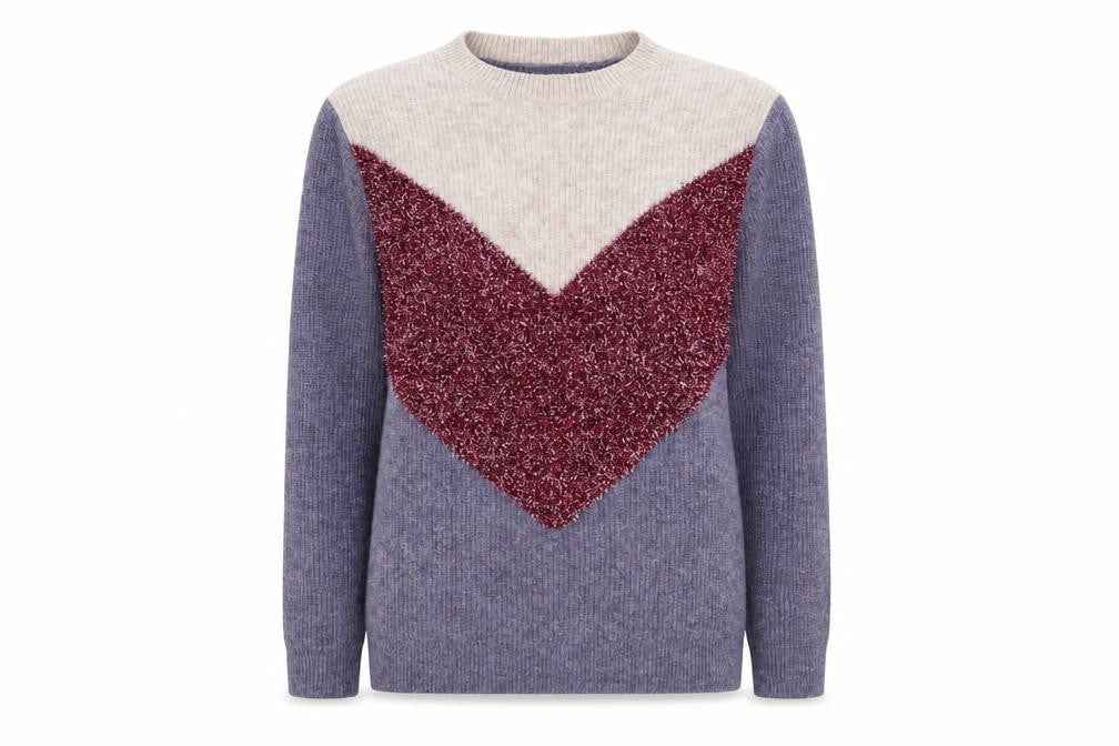 Papaya Womens Multicoloured Medium Crew Neck Pullover Jumper