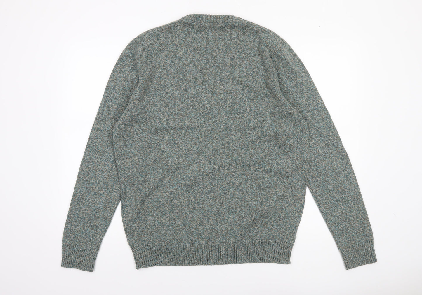 Springfield Men’s Green Cotton Blend Crew Neck Jumper XL