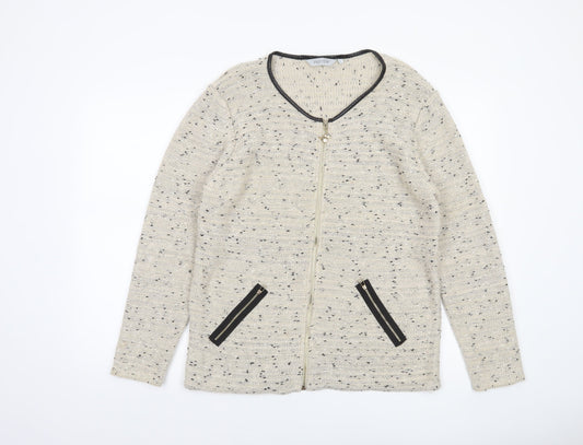 Preview Women’s Beige Knit Full Zip Cardigan L Classic Style