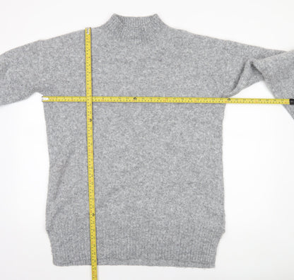 Back view of Tu Woman Grey Mock Neck Wool Blend Jumper Medium