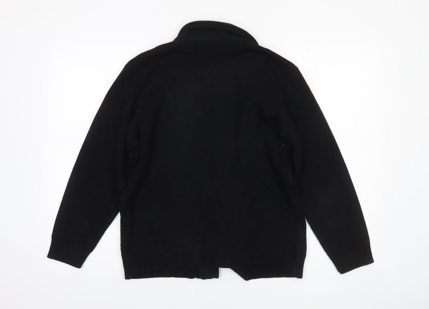 Anne Smith Women's Black Acrylic Knit Open Cardigan M
