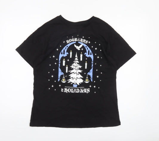 George Women’s Black Harry Potter Christmas T-Shirt Size 10