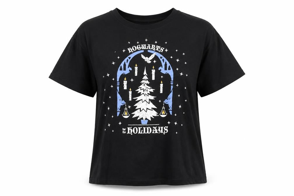 George Women’s Black Harry Potter Christmas T-Shirt Size 10