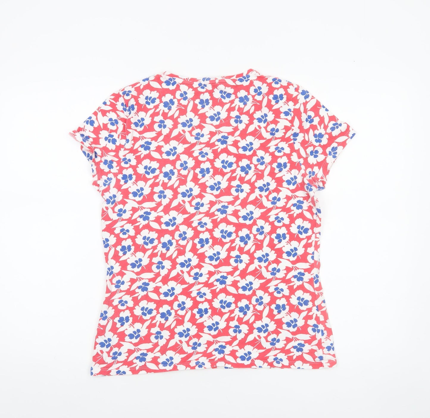 Marks and Spencer Womens Multicoloured Floral Cotton T-Shirt Size 14