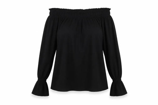 New Look Women’s Black Off Shoulder Long Sleeve Tunic Blouse Size 18