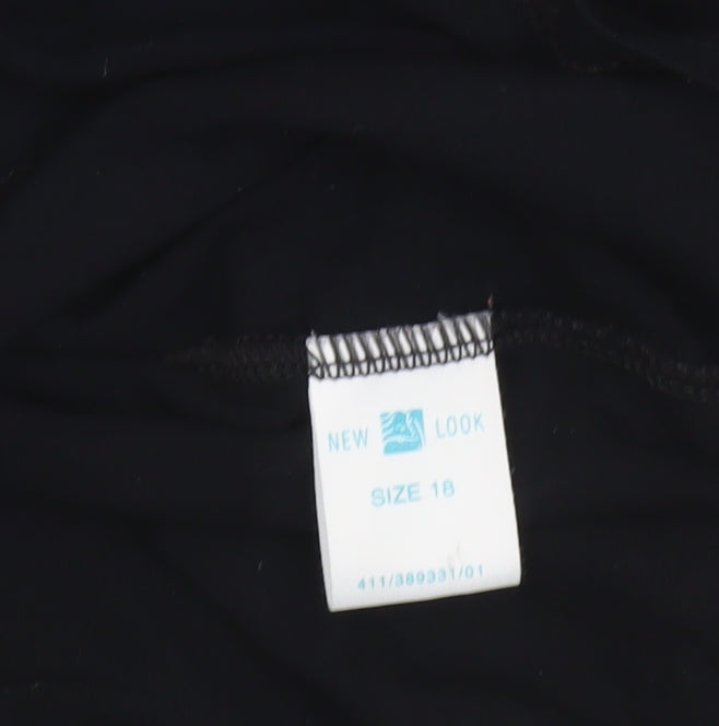 New Look Women’s Black Off Shoulder Long Sleeve Tunic Blouse Size 18