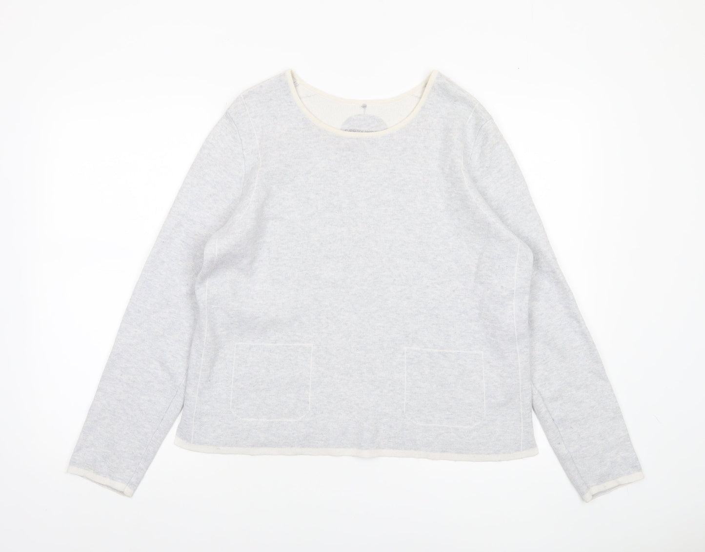 Gerry Weber Women’s Grey Cotton Blend Long Sleeve Jumper Size 10