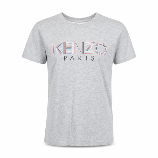 Kenzo Girls Grey Logo T-Shirt 12 Years Lightweight Cotton Top