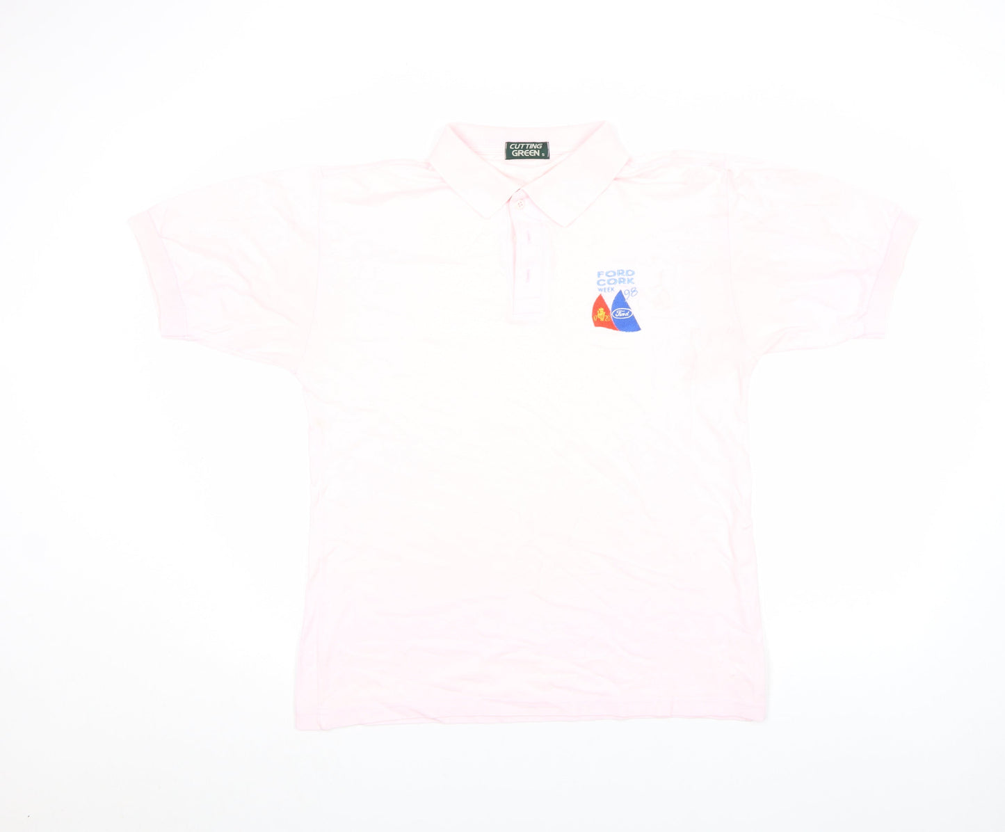 Cutting Green Women's Pink Cotton Polo Shirt Size S