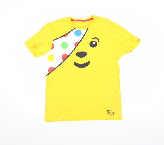 George Women Yellow BBC Children in Need T-Shirt Size S 100% Cotton