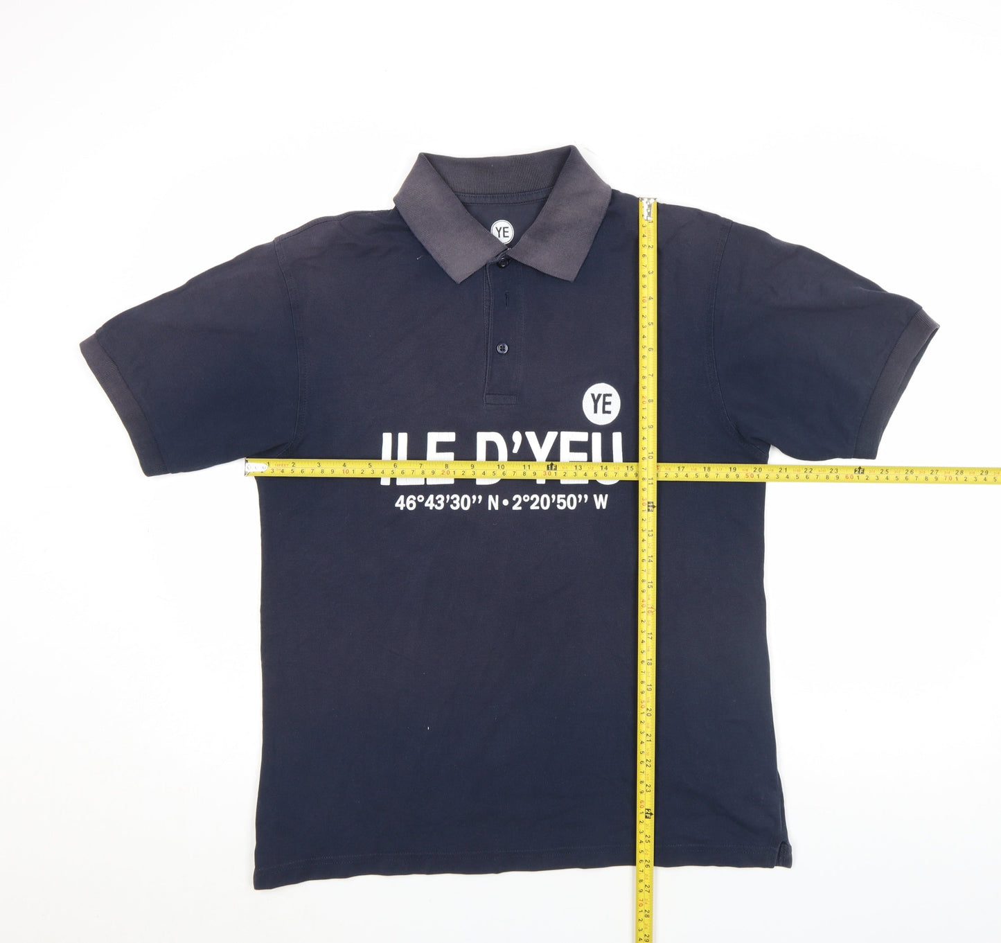 YE Collection Men's Black Cotton Polo Shirt M Regular Fit