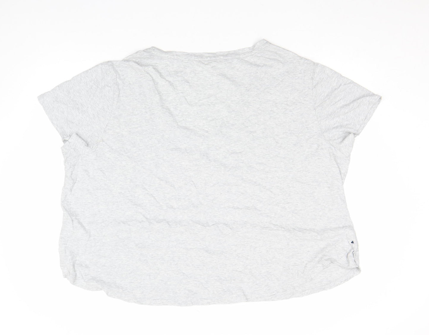 Marks and Spencer Per Una Women’s Grey Marl Cotton V-Neck T-Shirt Size 24