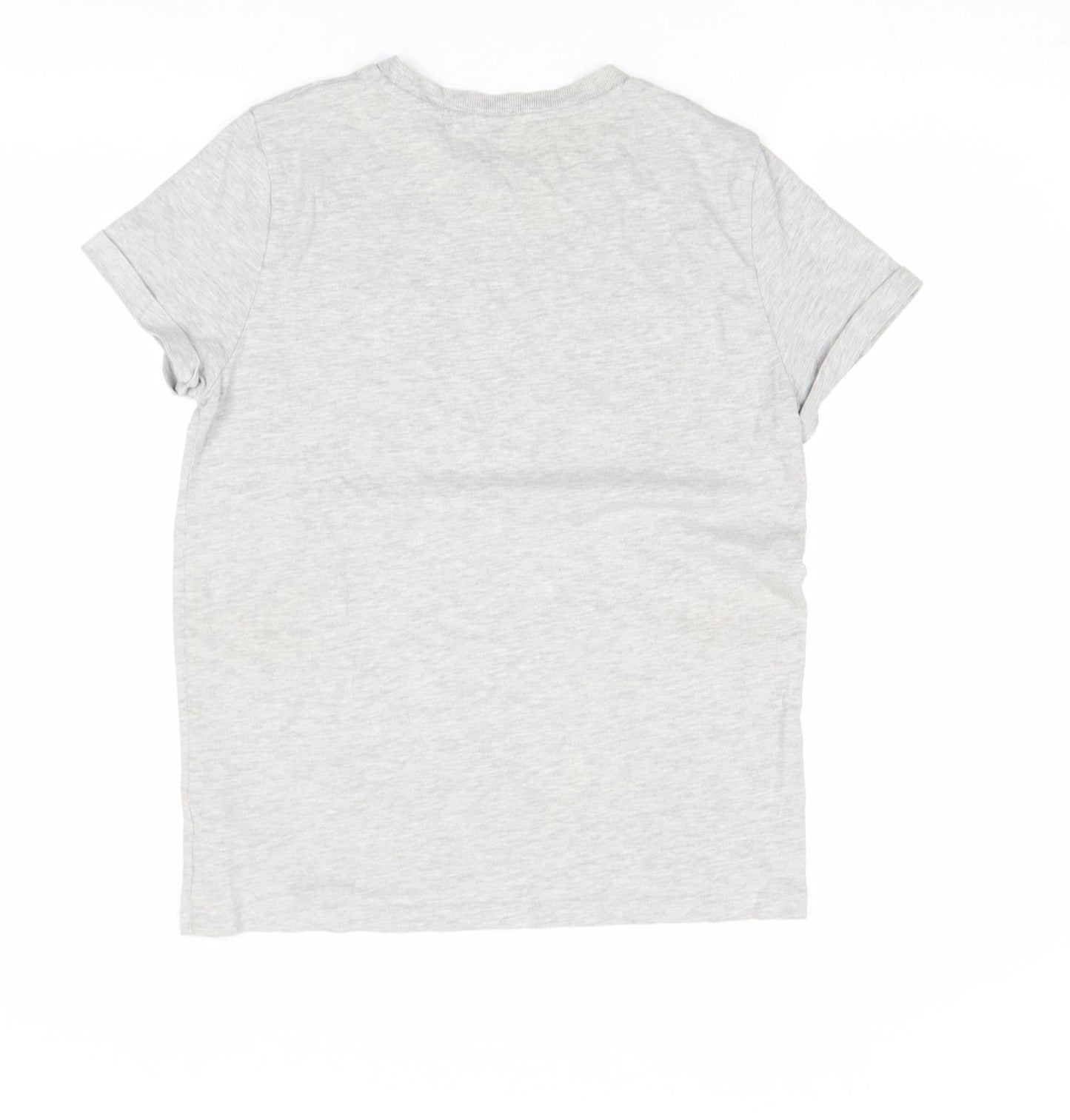 Next Boys Grey Cotton Blend Embroidered Crew Neck T-Shirt 14 Years