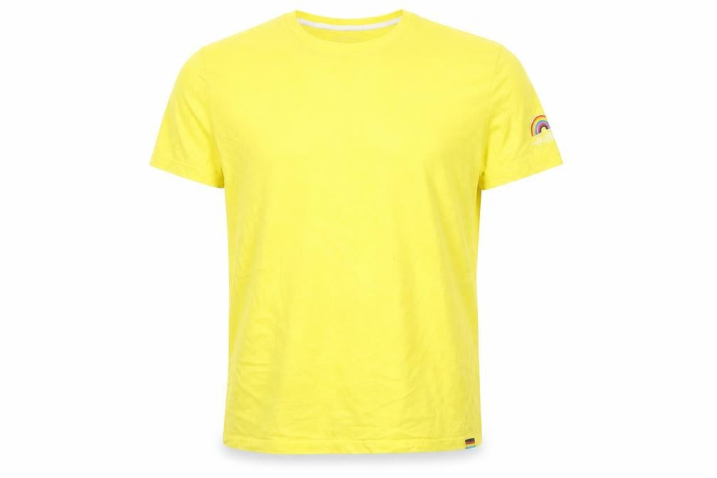Hollister Men's Yellow XL Pride Rainbow Crew Neck Cotton T-Shirt