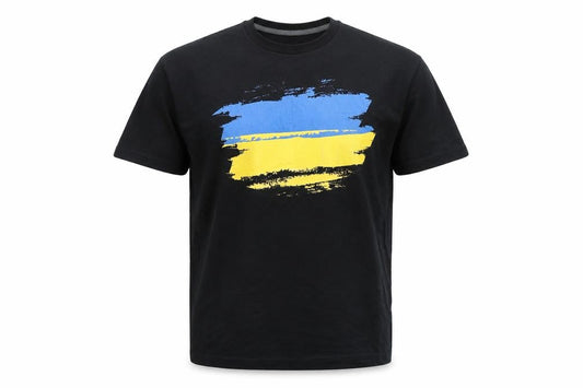Gildan Men's Black Heavy Cotton T-Shirt Flag Graphic Print Size L
