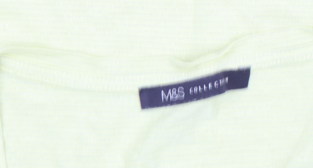 Marks and Spencer Women’s Light Citrus V-Neck Jersey T-Shirt Size 12
