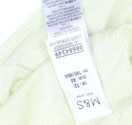 Marks and Spencer Women’s Light Citrus V-Neck Jersey T-Shirt Size 12