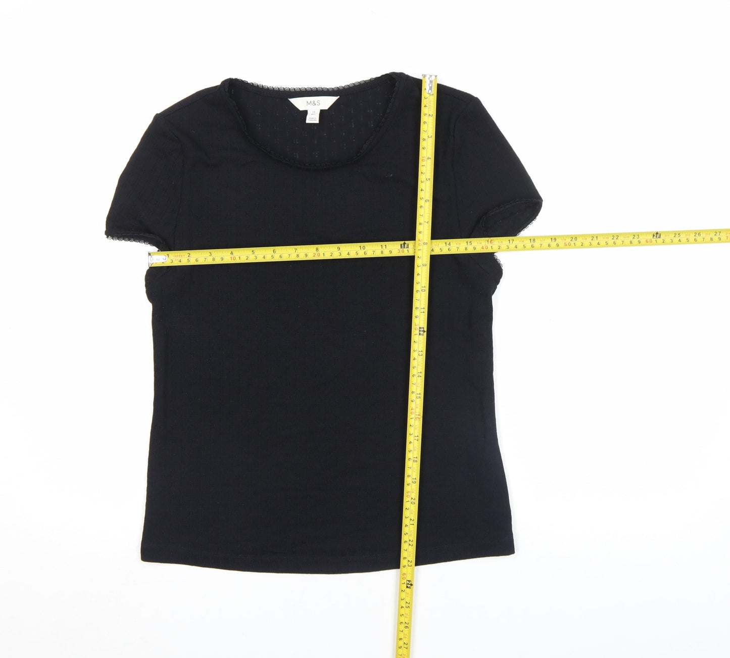 Marks and Spencer Women’s Black Short Sleeve Jersey T-Shirt Size 12