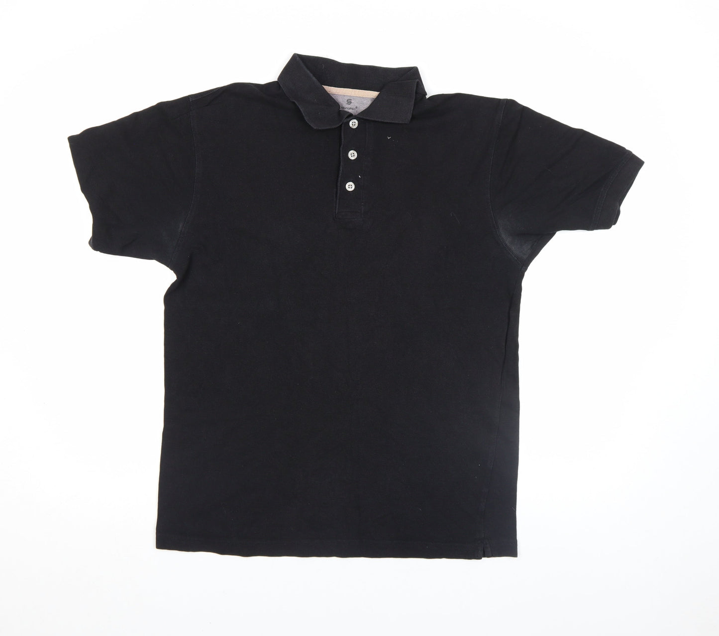 Urban Spirit Men's Black Cotton Short Sleeve Polo Shirt Size M