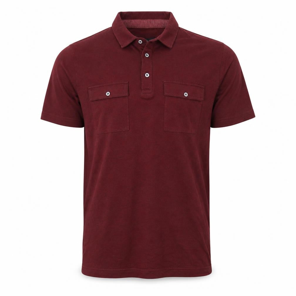 AW85 Men's Brown Short Sleeve Cotton Blend Polo Shirt Size M