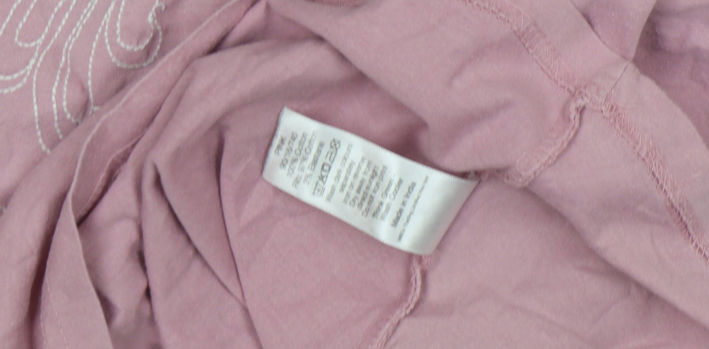 M&Co Men's Pink Beach Graphic Cotton T-Shirt Size S