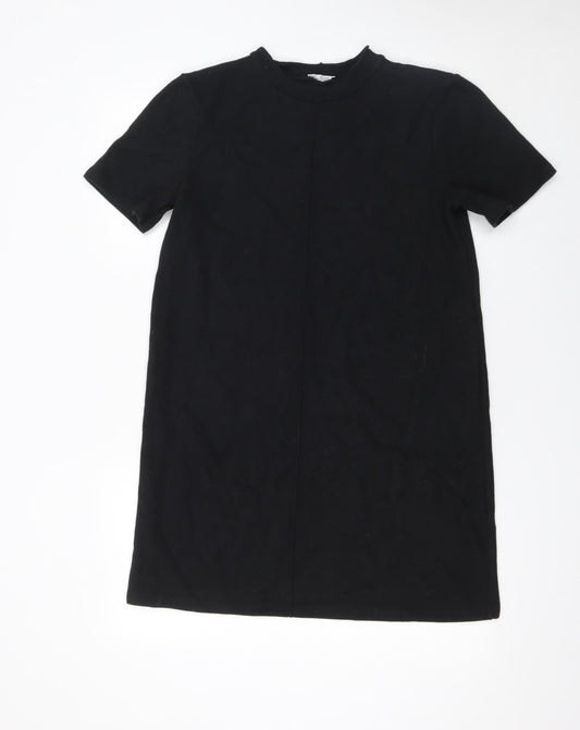 Zara Womens Black T-Shirt Dress Size 12 Short Sleeve Casual