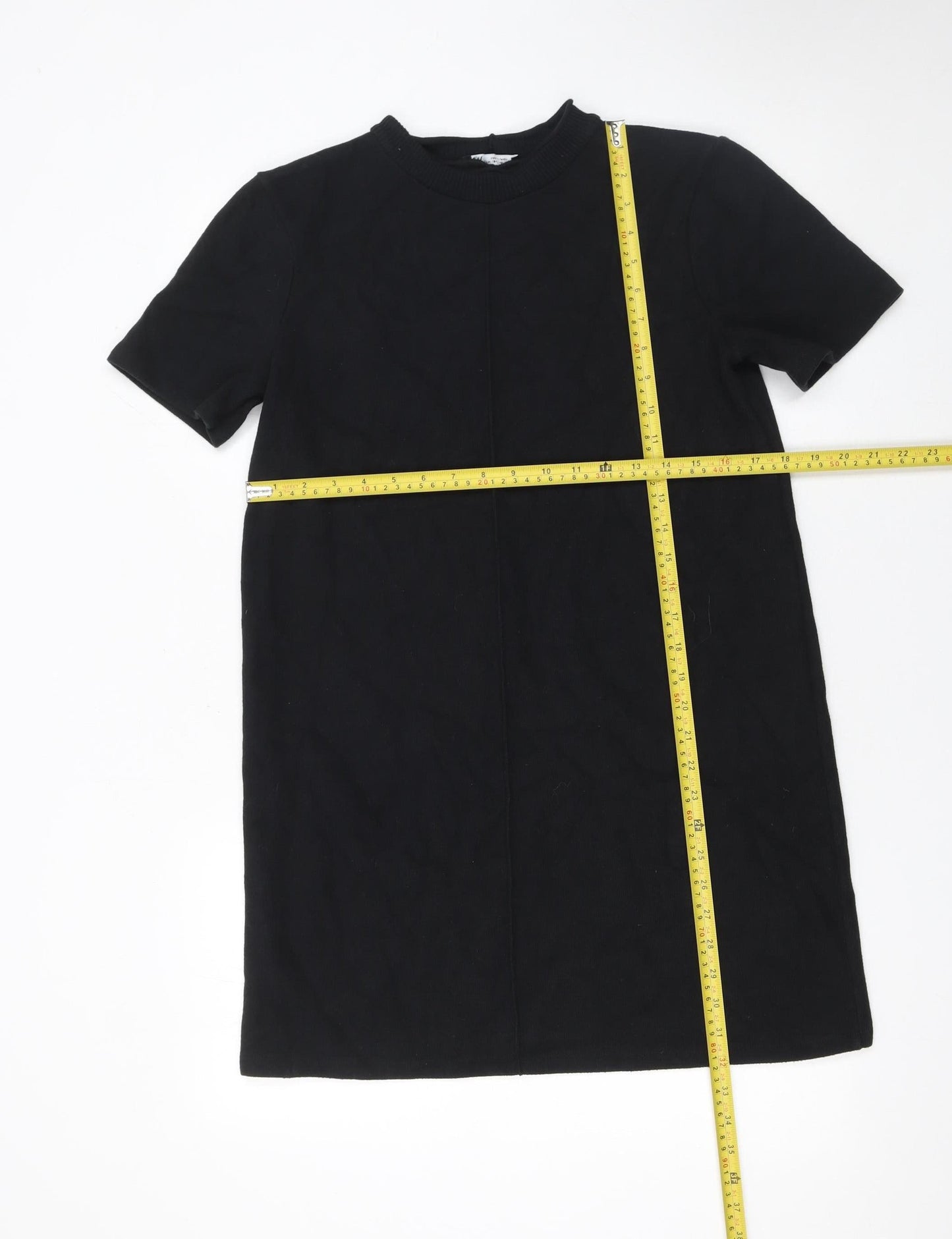 Zara Womens Black T-Shirt Dress Size 12 Short Sleeve Casual
