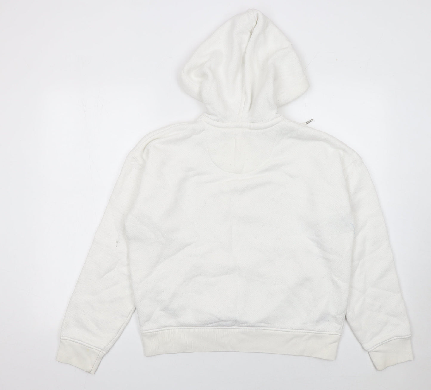 Jack Wills Womens White Half Zip Hoodie Size 12 Cotton Blend