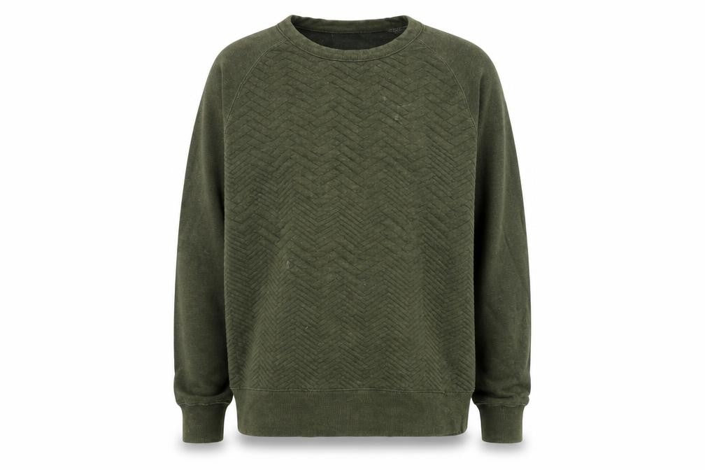 H&M Mens Green Crew Neck Pullover Sweatshirt Size L Cotton Blend