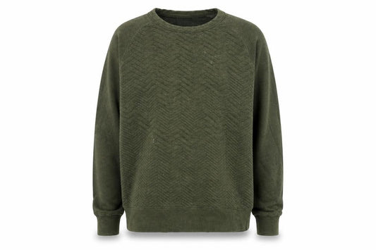 H&M Mens Green Crew Neck Pullover Sweatshirt Size L Cotton Blend