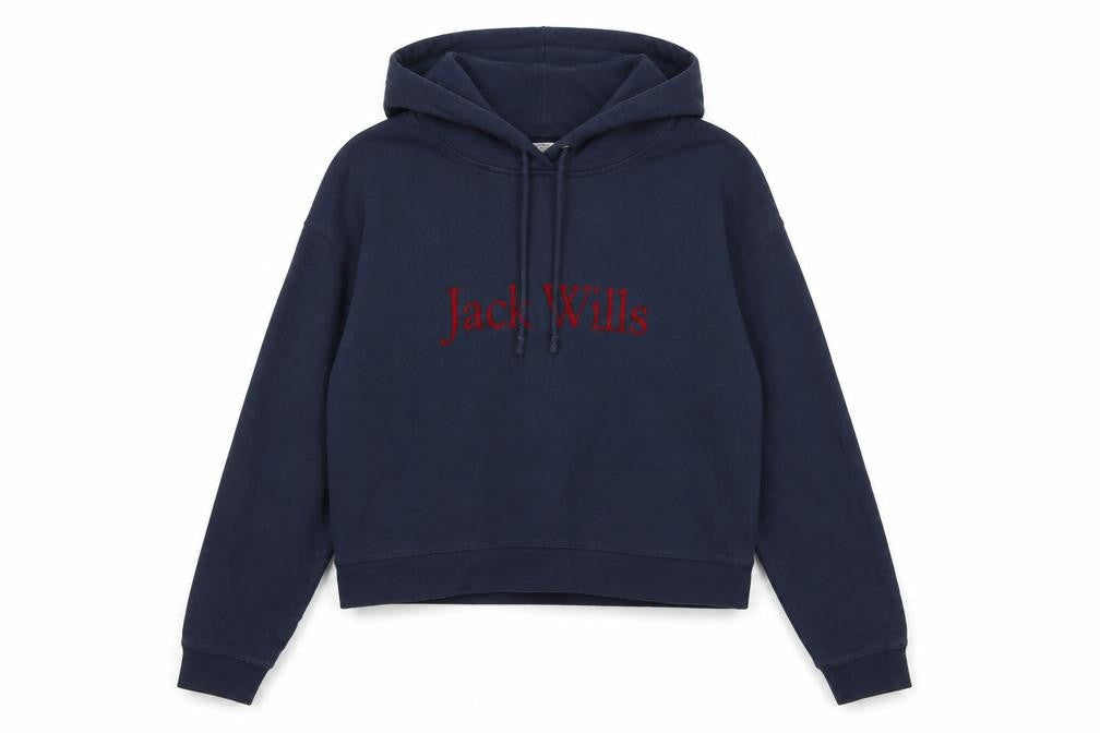 Jack Wills Women's Navy Blue Pullover Hoodie Size 8 Cotton Blend